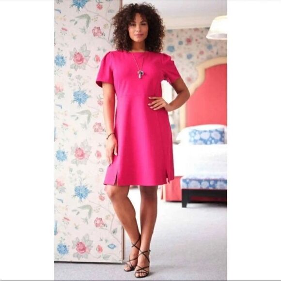CHRISTIAN SIRIANO FOR J. JILL | PINK CERISE SPLIT HEM DRESS | XS NWT - Picture 5 of 5